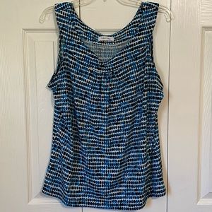 🌹Calvin Klein - Turquoise/Black Print Top